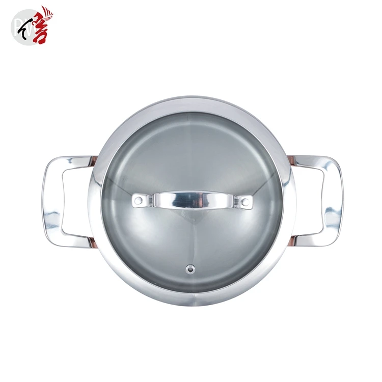 7 pieces hot sale tri-ply copper cookware cooking pot kitchenware casserole set with glass lid