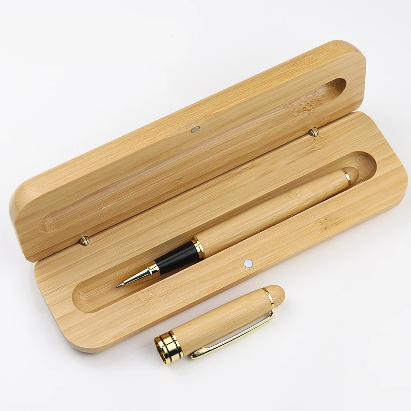 Экологичная шариковая ручка с вишней в деревянной подарочной коробке деревянная деревянным