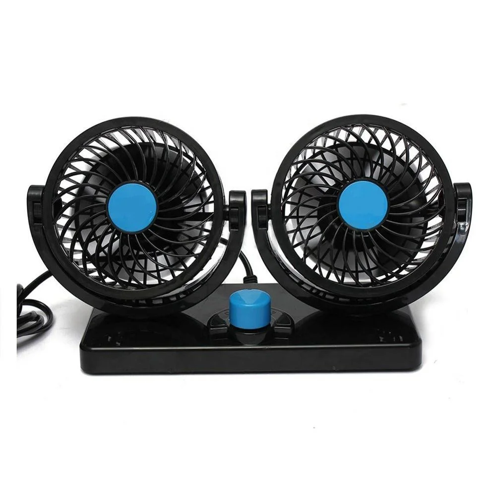 twin head 4inch mini car fan usb dual heads car cooling fan
