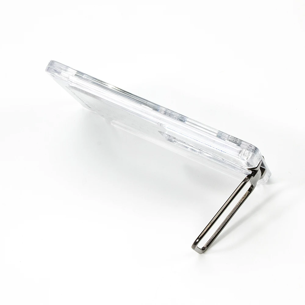 New Transparent Clear Plastic Mobile Phone Card Pocket Cardholder Slim Strong Magnetic Card Holder Wallet with Stand for Phone