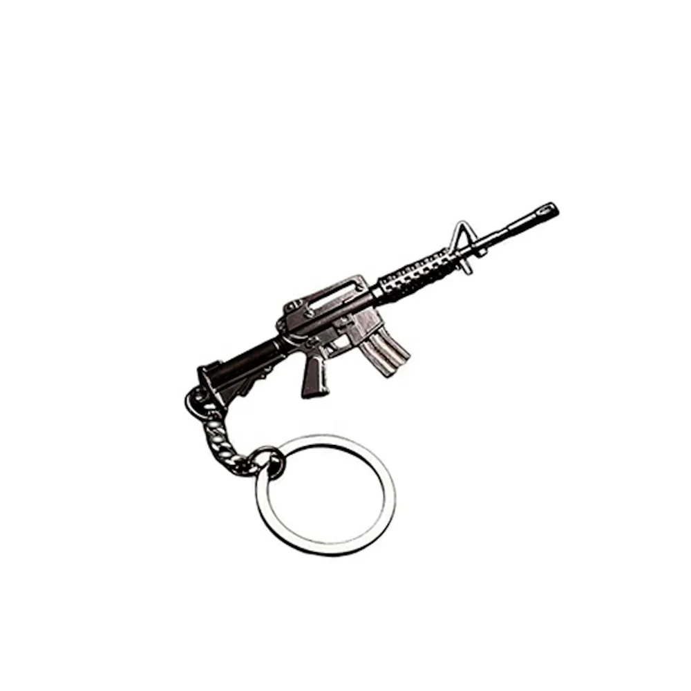 Wholesale customized key chain rings design zinc alloy 3d metal mini sword gun shape keychains