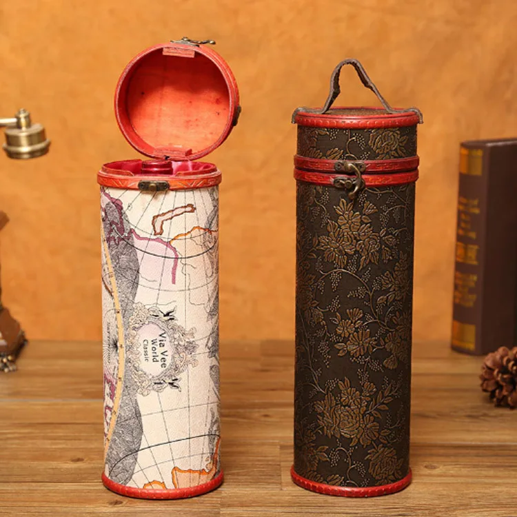 Customize Retro Style Wood Box Jewelry Packaging Box Single Red Wine Packaging Gift Box