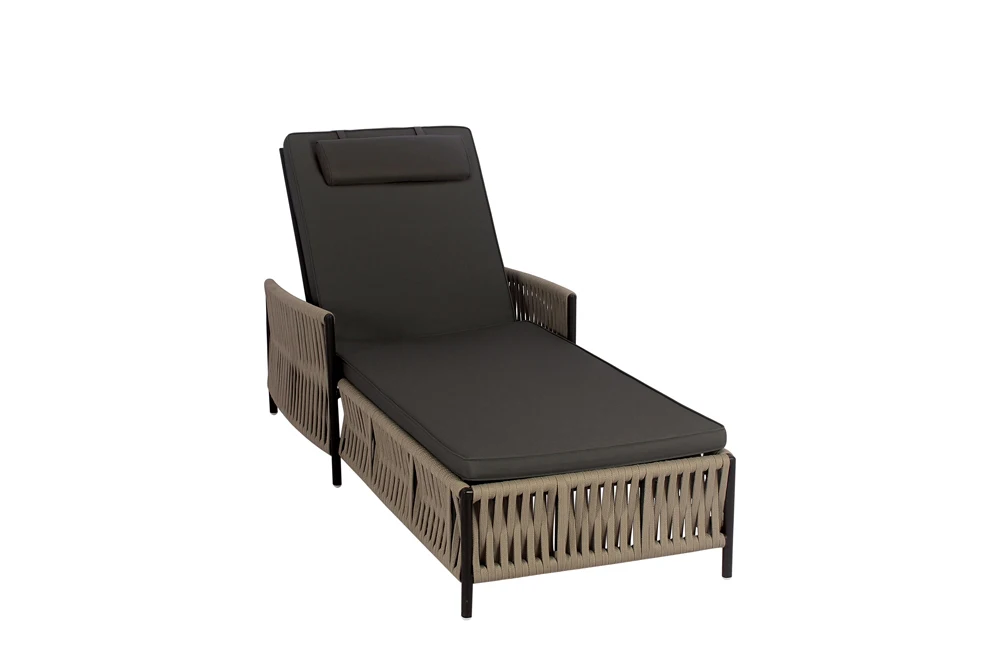 Classic factory PE rattan outdoor furniture wicker aluminum garden chaise sun lounger for poolside