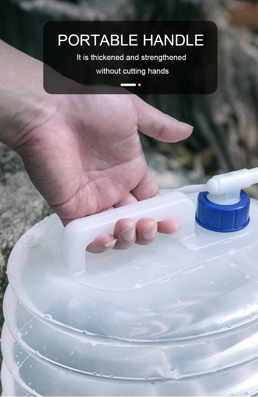 Portable Outdoor 5L 10L 15L Water Storage Tank Bag Camping Collapsible Carrier Water Container Jug For Camp Picnic Travel