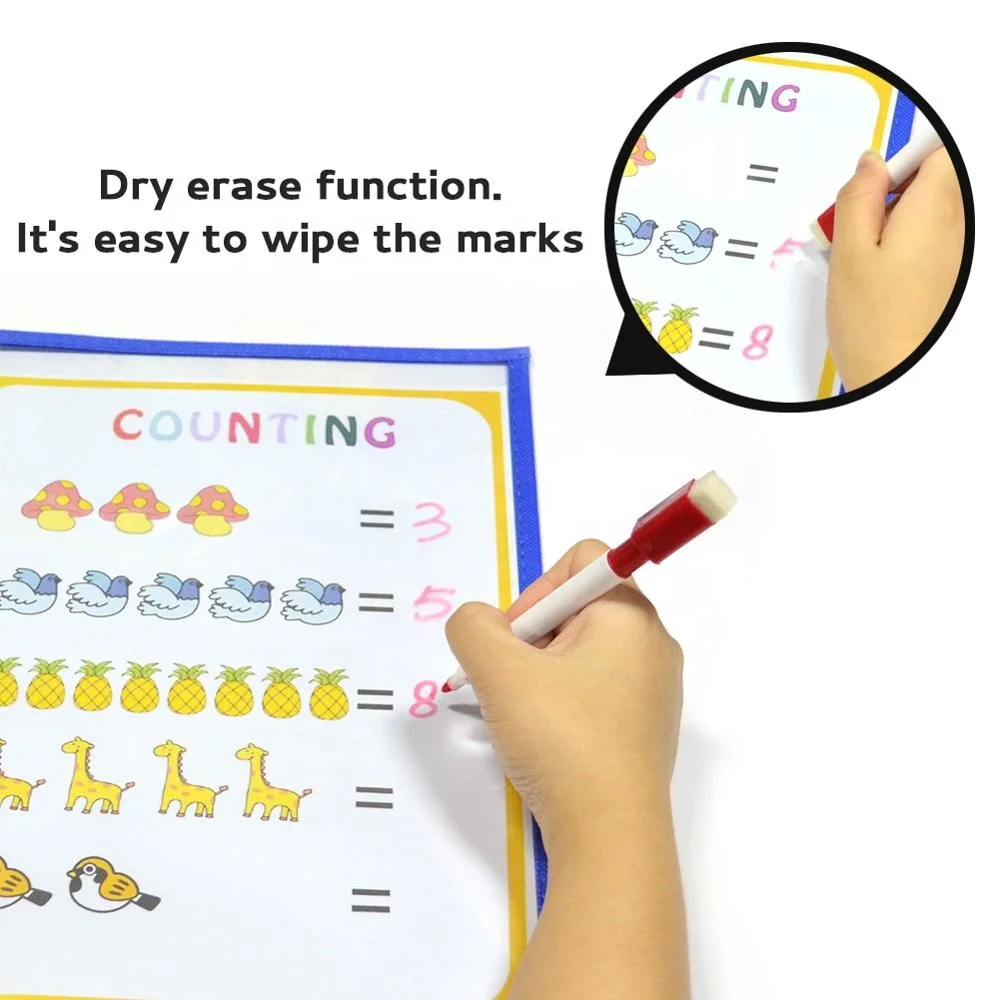 A4 Dry Erase File Folder open on the side  5pcs one set  Pocket Charts