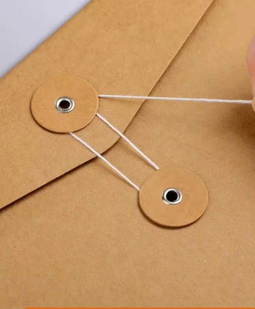 Kraft Paper Envelope with Zip Ties and Buttons, logo and Text Added