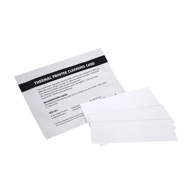 2'*6' Thermal Printer Head Cleaning Card with Electronic Grade 99.7% Isopropyl Alcohol (IPA)