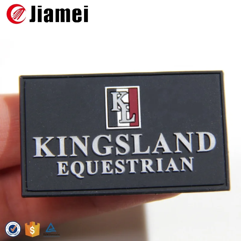 3d Logo Raised Famous Clothing Brand Clear Pvc Patch Garment Labels Pvc Rubber or Silicone Main Labels Customized Size Embossed