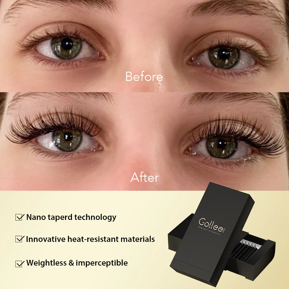 Gollee siberian camellia wholesale professional private label supplies silk faux matte mink individual volume eyelash extensions