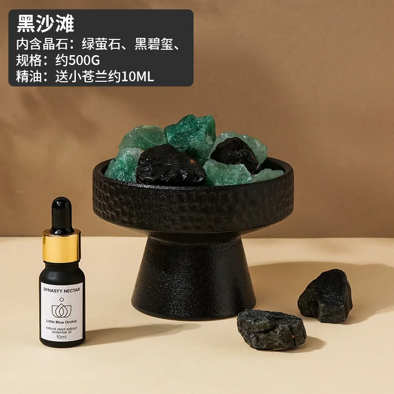 Aromatherapy clear Quartz and Citrine Luxury Cork Scented Stone Diffuser Crystal Diffuser Air Freshener Personalized OEM