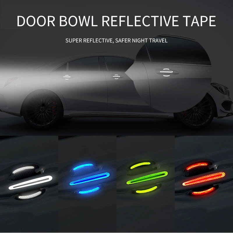Hot Sell Universal Car Door Handle Bowl Scratch Sticker Protector Cover Carbon Fiber Reflective Stickers