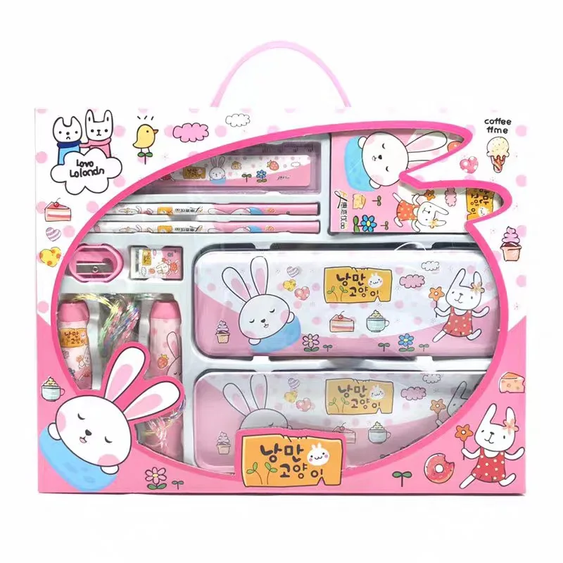 Factory Price Kids Stationery Set School Students Set Cute Stationary Set Gift Box