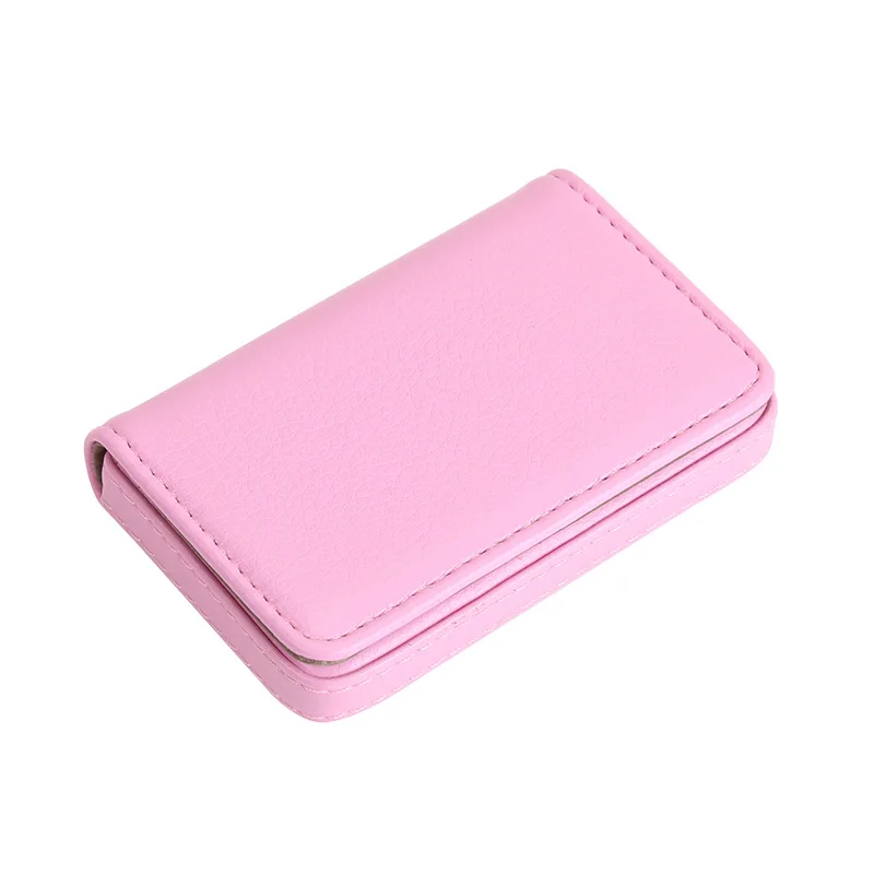 Custom PU Leather Card Holder for Men Business ID Card Holder Supplier with Magnetic Buckle