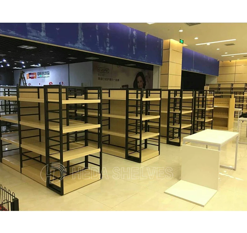 MINISO оборудование для супермаркетов двухсторонние стеллажи из МДФ деревянные индивидуальные легкие и сверхмощные распродажа