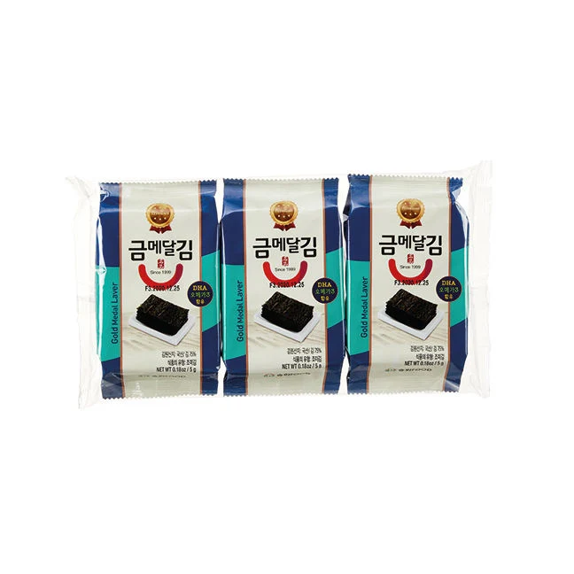 Korean Wholesale Delicious Best Selling Low Salty Nutricious Seasoned Laver Nori Dried Seaweed Snack