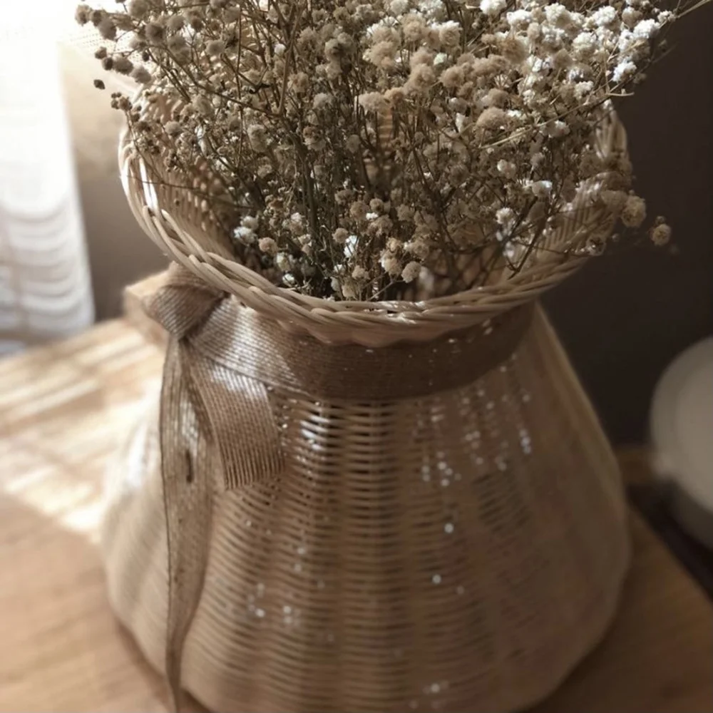 Новинка 2023, декоративная настольная ваза ручной работы из бамбука и ротанга для домашнего декора