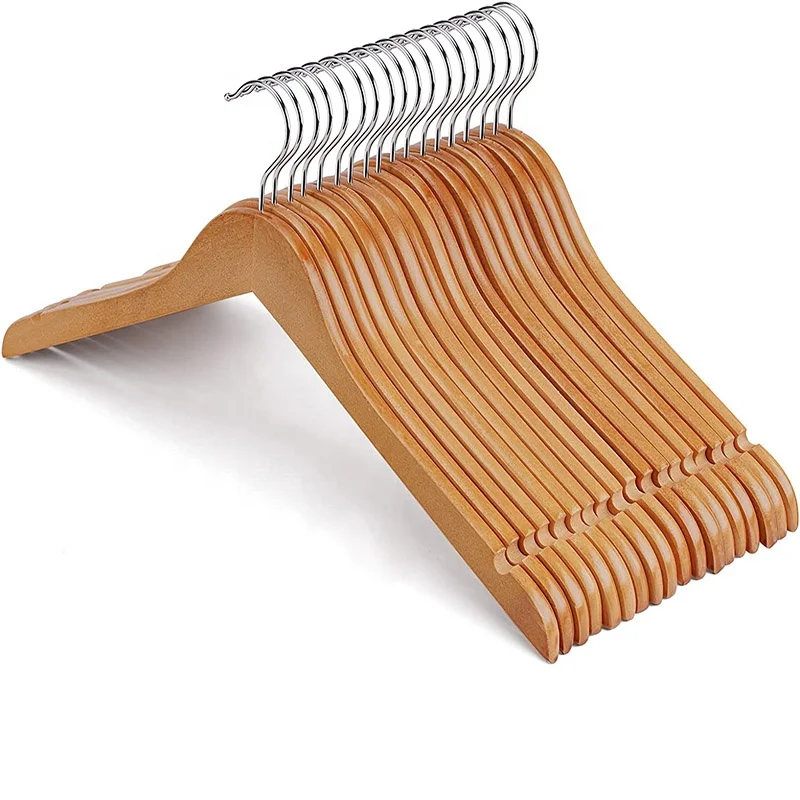 Factory Wholesales Wooden clothes hanger boutique retail store usage luxury wooden hanger for clothes multiple garment hanger