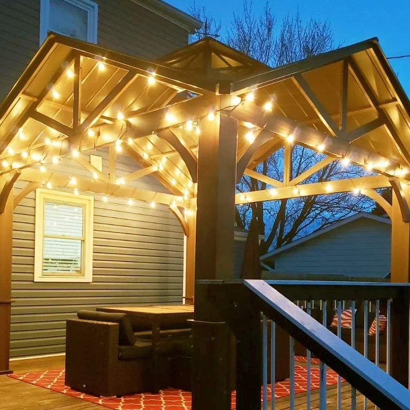 Outdoor Globe String Lights 100 Feet Patio Lights with 104  G40 Bulbs Works for  Commercial Decoration Perfect for Party