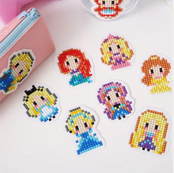 
10pcs cartoon diamond painting kids DIY diamond stickers toy birthday gifts cup book decoration picture 