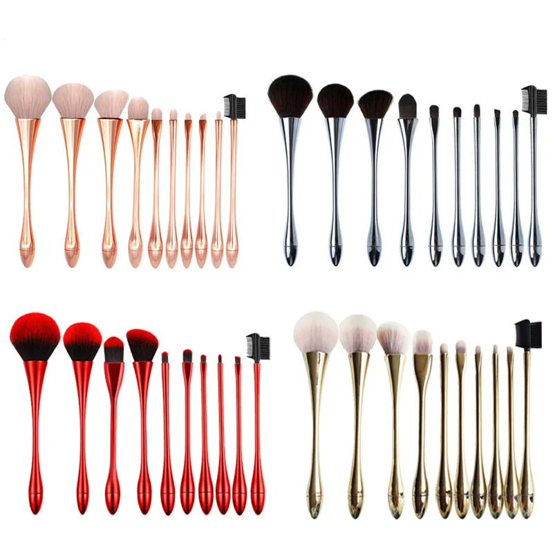 10Pcs Morphe Makeup Brush Set Flat Makeup Brush Foundation Cosmetics Powder Makeup Brushes for Foundation