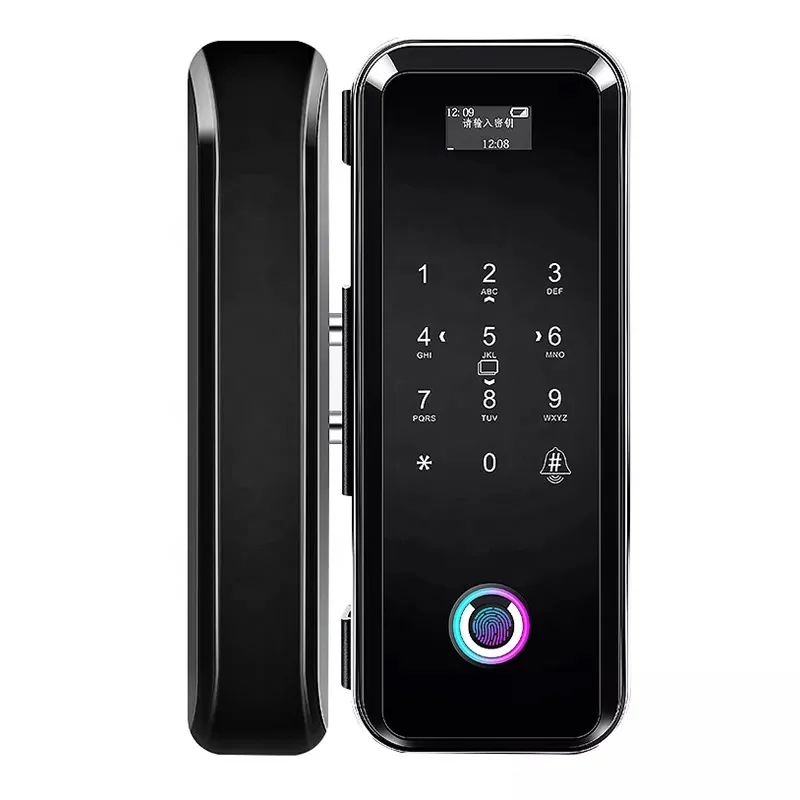Glass door smart locks fingerprint digital keyboard password lock office card reader fingerprint door lock