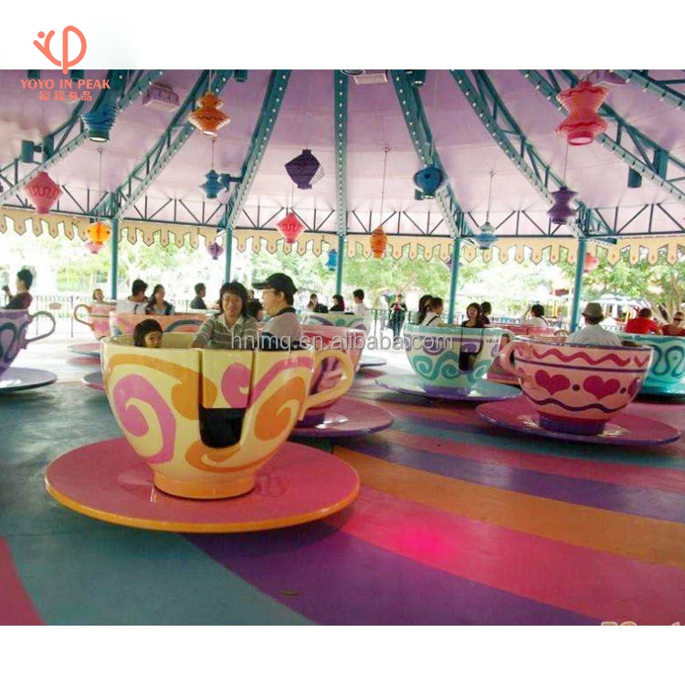 Theme Park Rides Playground Amusement Fiberglass Kiddie Luxury Rotating Coffee Cup Amusement Rides Manufacturer