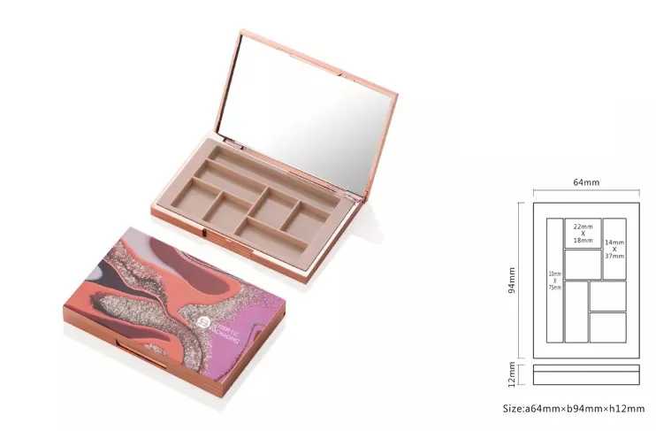 3D Printing Cosmetic Packaging Empty Plastic Eye shadow Palette Case Compact Box