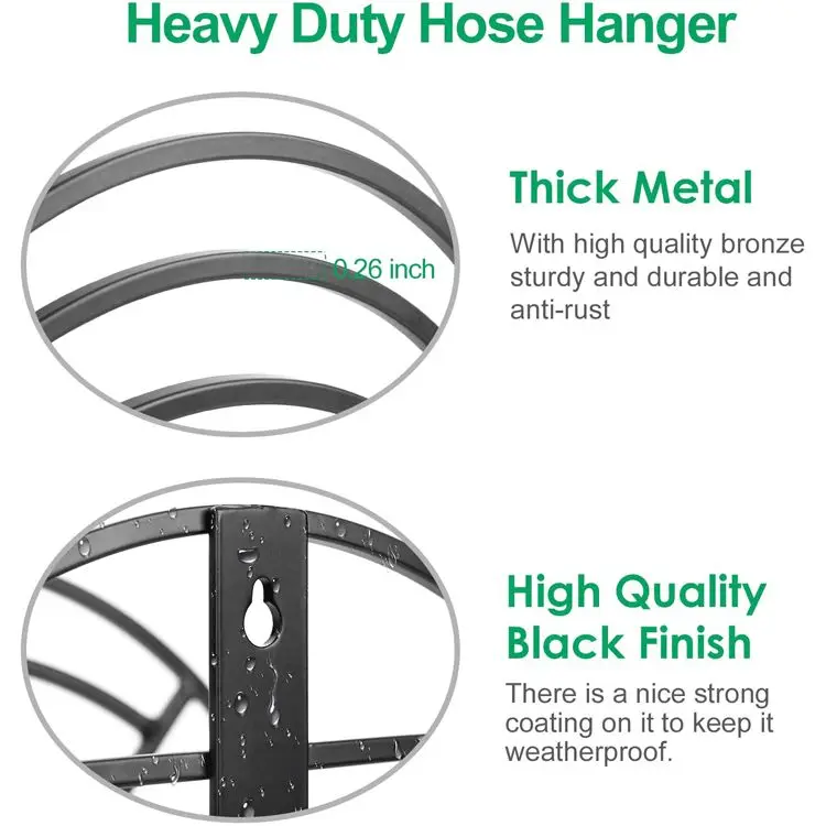 Wall hanging rack car washing storage water pipe rack pipe reel household hose coil unit wall hanging metal pipe winding rack