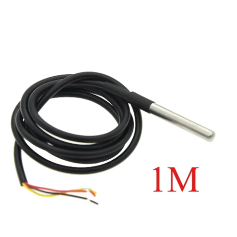 Stainless Steel Waterproof DS18b20 12/3/5M Thread Temperature Probe Temperature Sensor 18B20 Cable