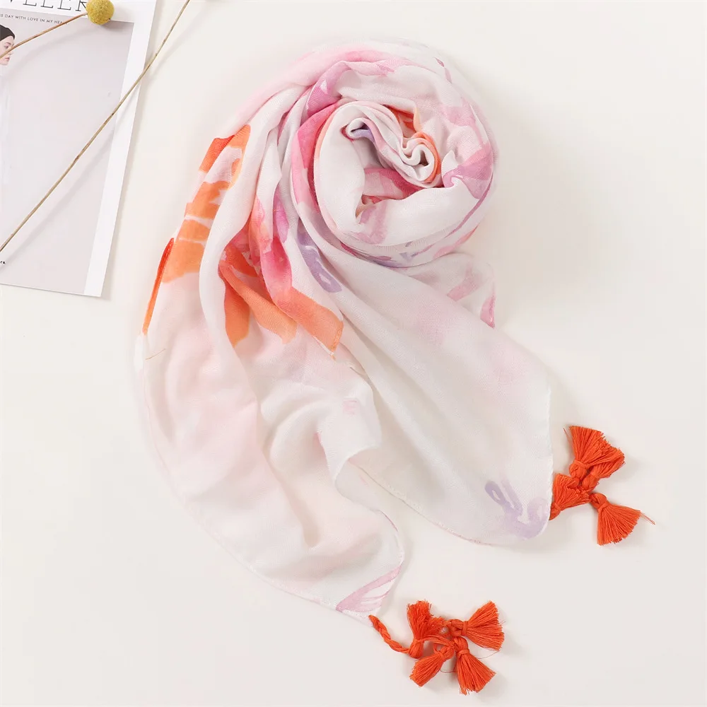 Wholesale Fancy Cooling Chiffon African Print Georgette Edge Logo Silky Shawl Dubai Hijabs Bulk New Muslim Girls Scarfs