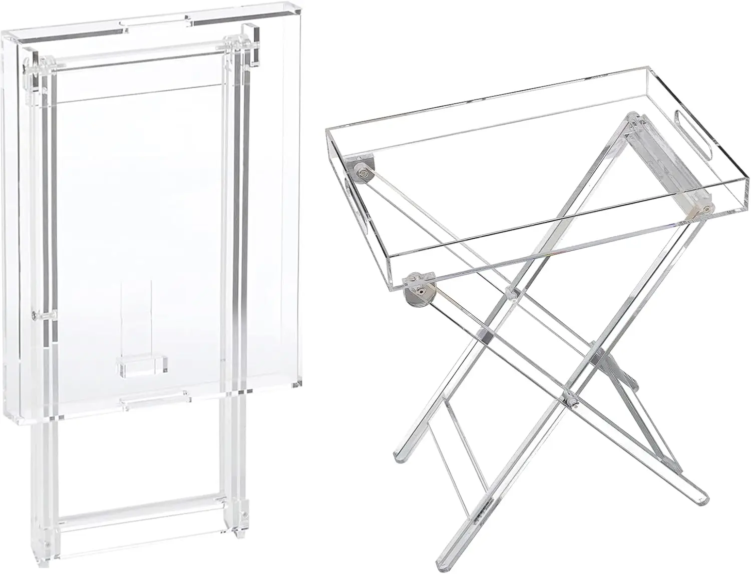 Furniture Transparent Acrylic Tables / Modern Acrylic Side End Table / Clear Acrylic Folding Snack Tray Table