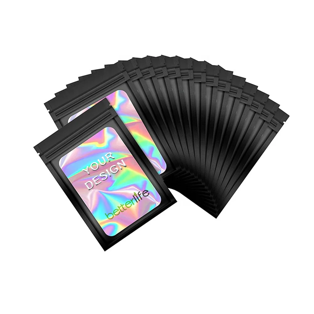 Plastic Ziplock Tear Notch Vertical Bag Black Matte Black Mylar Zip Lock Bag High Quality Wholesale Heat Seal PE Food LDPE