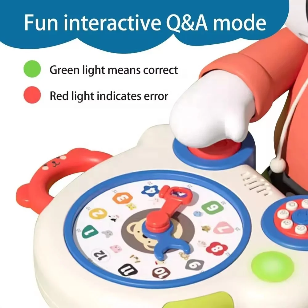 yuwei learning clock toy toddlers early education cognitive teaching clock toy learning machine for kids with music light