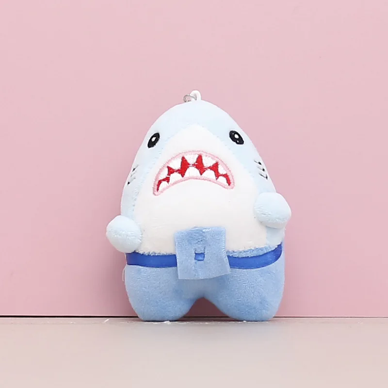 Sea animal ferocious Great white shark doll cute plush toy shark doll key chain pendant