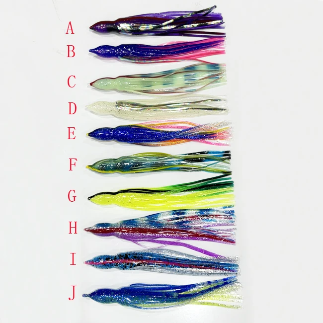 Soft Octopus Lure 120mm 150mm Octopus Hoochies Squid Skirt Trolling Lure PVC Luminous Skirt Fishing Lure