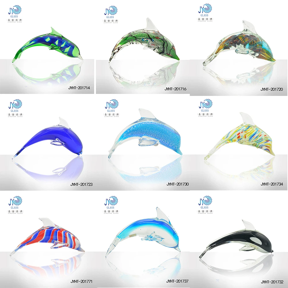 wholesale hand blown glass clown fish sculpture murano glass ocean sea animal ornaments for home decoration