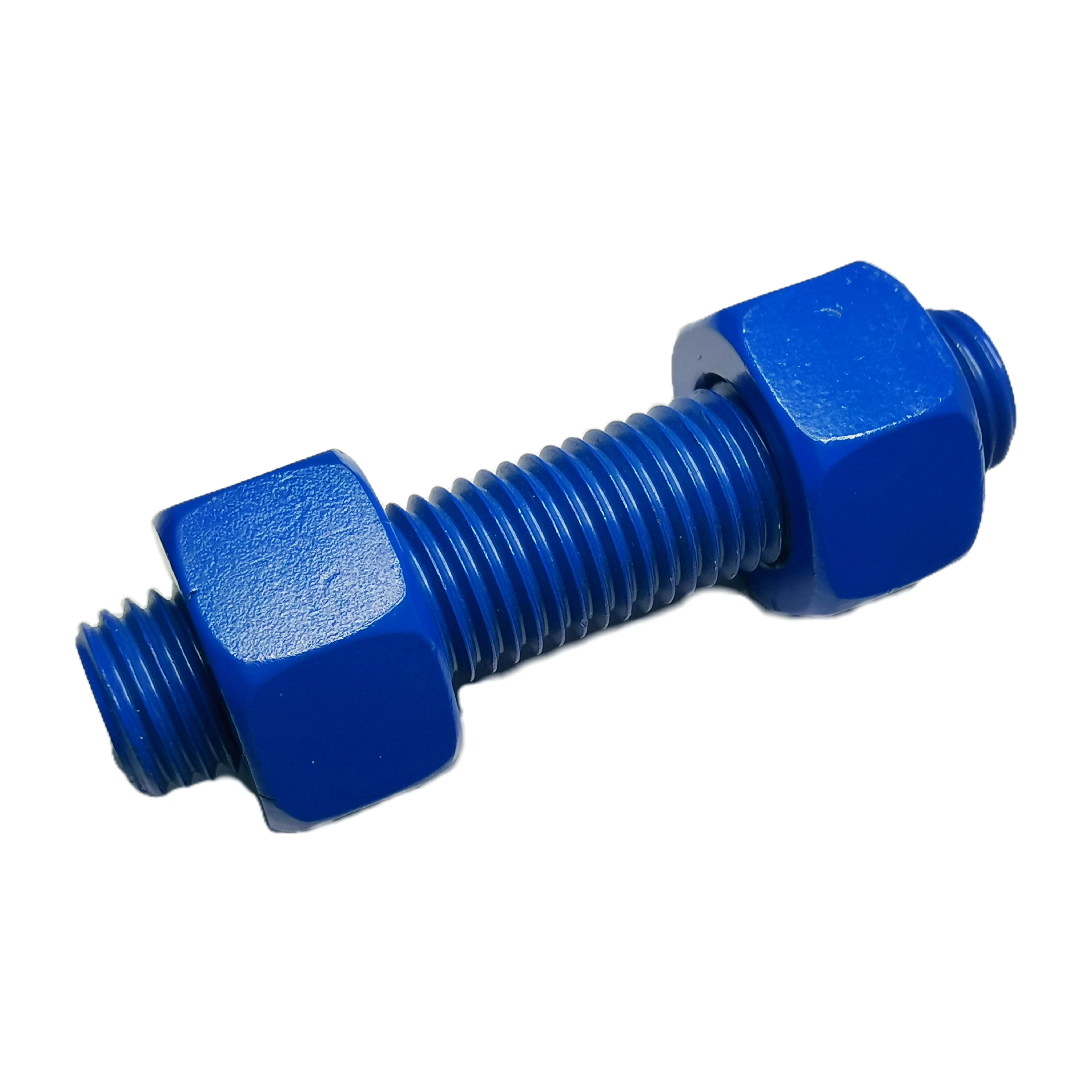 Factory supply  carbon steel PTFE ASTM A193 B7 double head Stud Bolt High Tensile Full Threaded Bar Stud Bolt with 2h nut