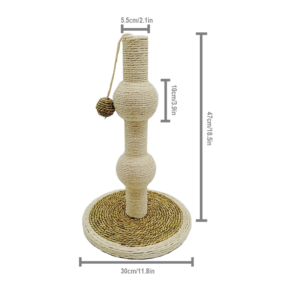 Cat Claw Scratching Sisal Post Tall for Kittens and Cats with toy ball