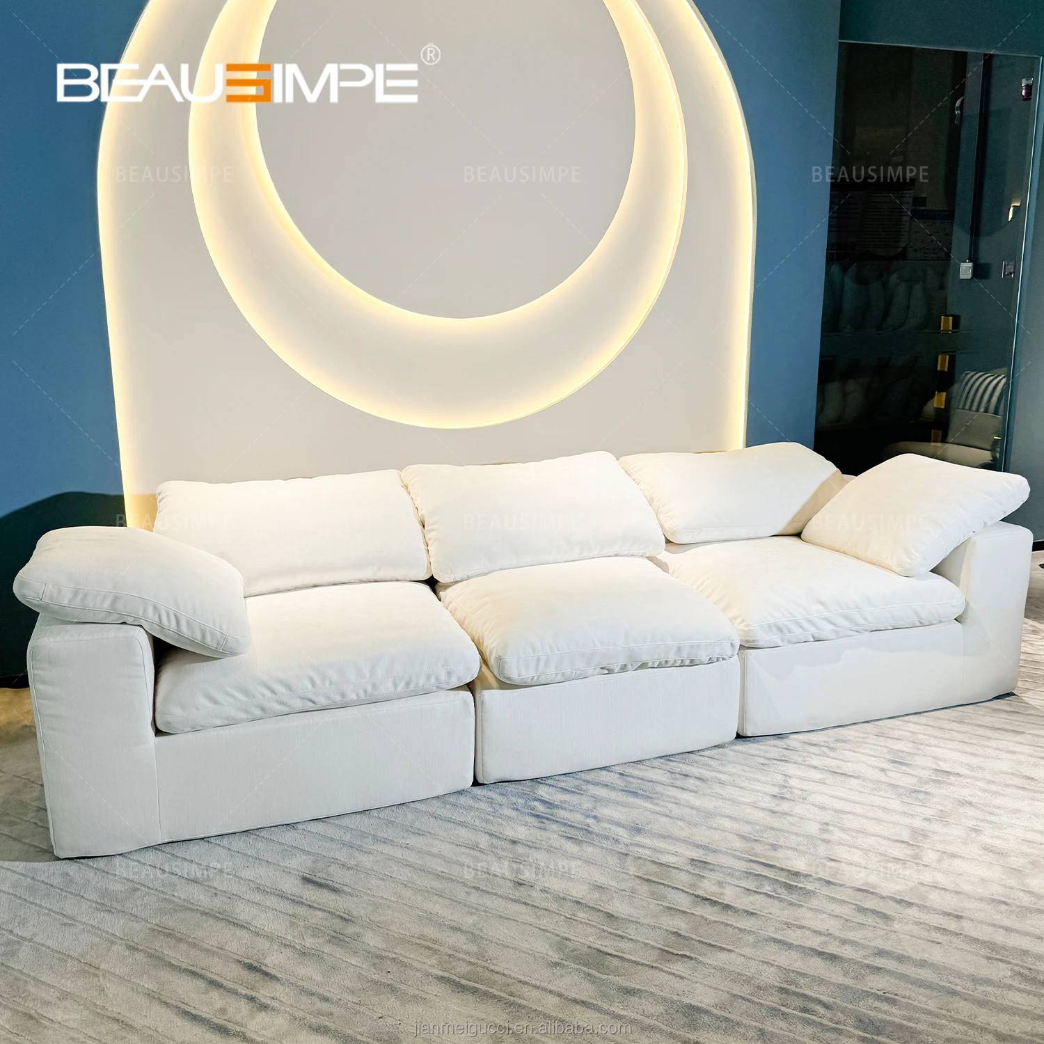 Nordic new sale modular fabric couch living room sofas velvet  l shape corner office lazy recliner 3 seater Compression sofa