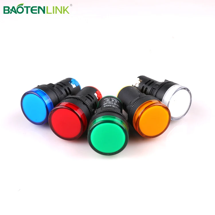  Round Plastic Ground Universal Multi-use Series Panel Pilot Signal Led Lights DC Voltage