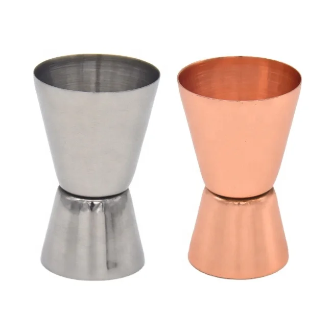 
1oz 1/2 oz Copper Rose Gold Stainless Steel Bartener Tools Set Measuring Cup Bar Cocktail Jigger 