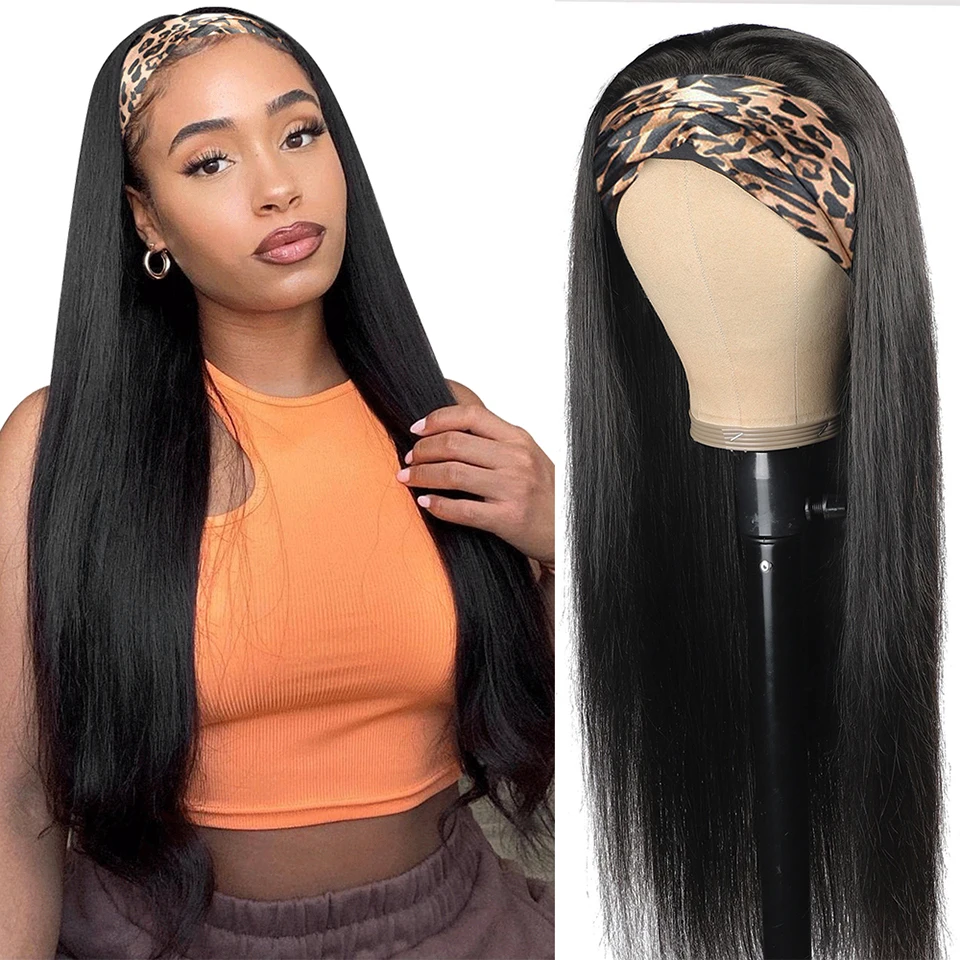 Wholesale free shipping straight cambodian 100% quality remy virgin glueless human hair headband wigs