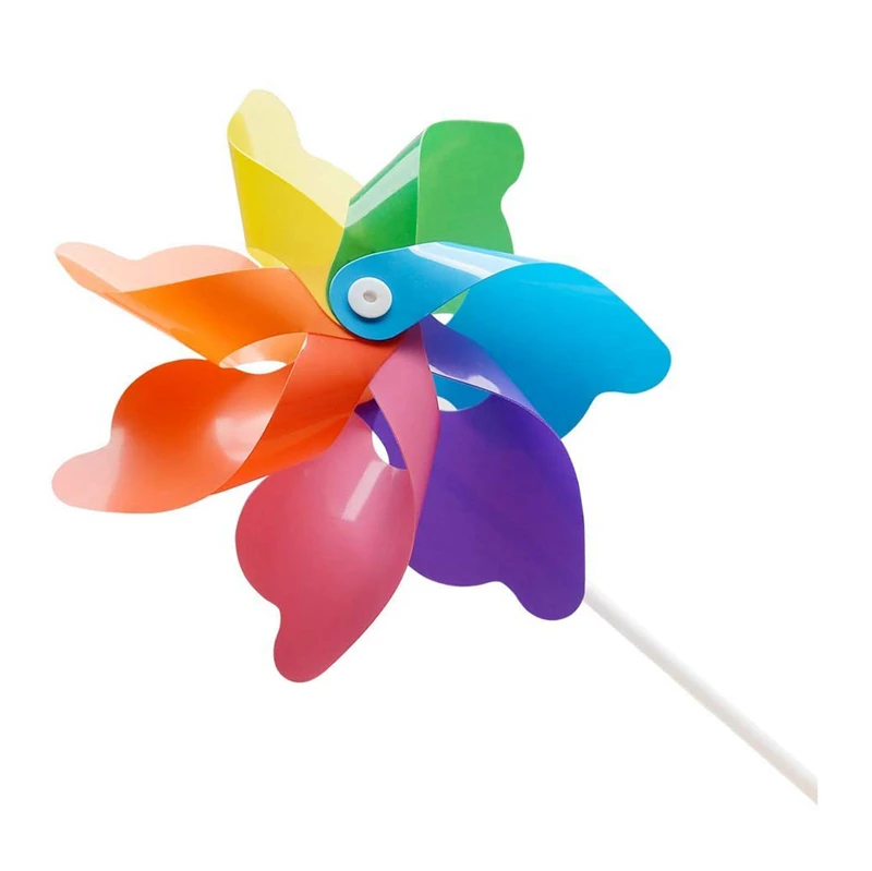 Manufacturer 7 Blades rainbow plastic Pinwheel Toy Wind Spinners Party Favors Gifts toy flower windmill kids toy windmills