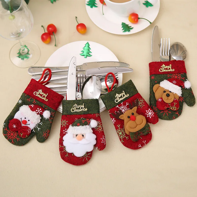 New Year Christmas Gift Cutlery Bag Santa Claus Snowman High Quality Merry Christmas Stockings Socks For Sale