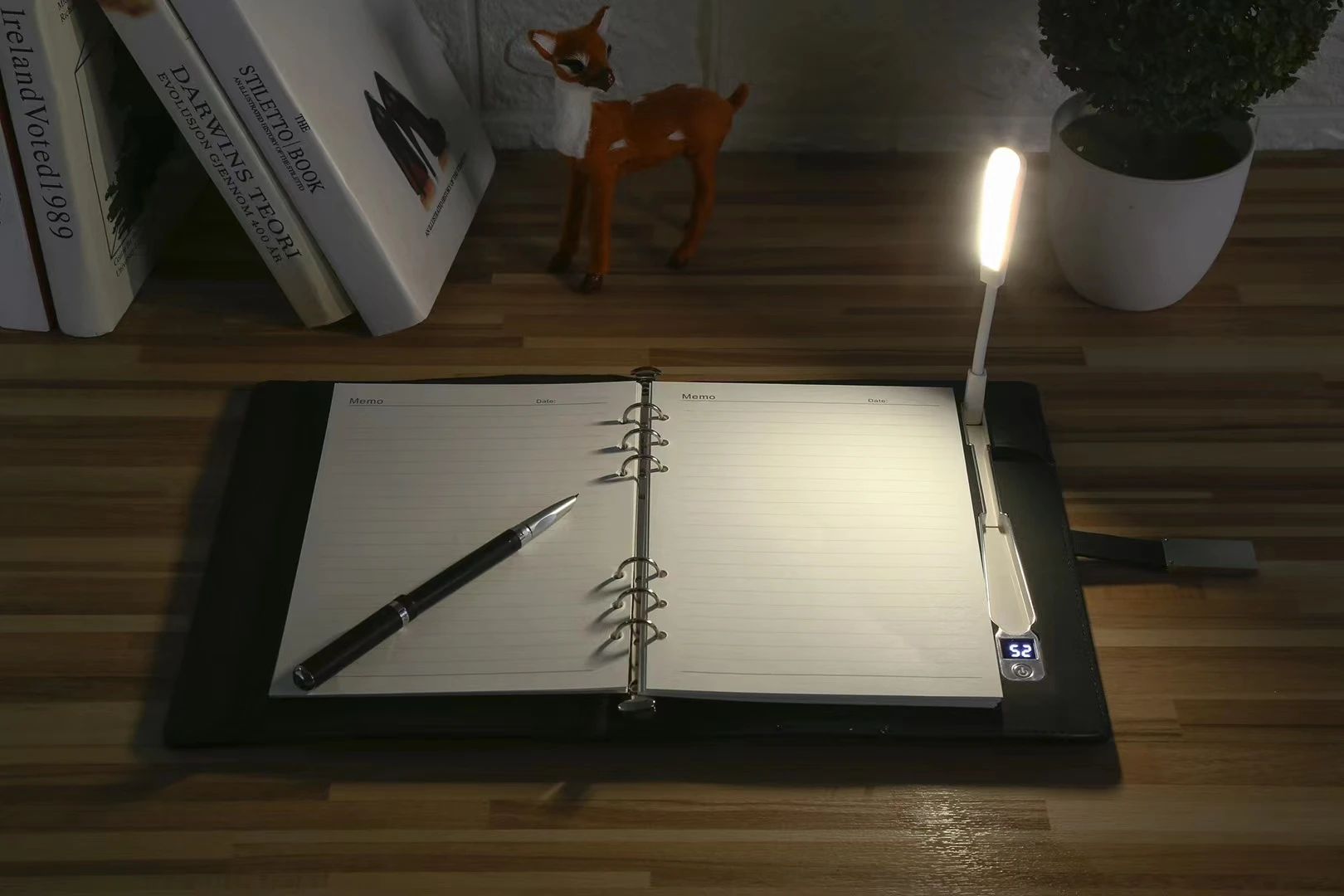 8000mah magnetic diary notebook power bank A5 a4 with usb flash drive LED light pocket