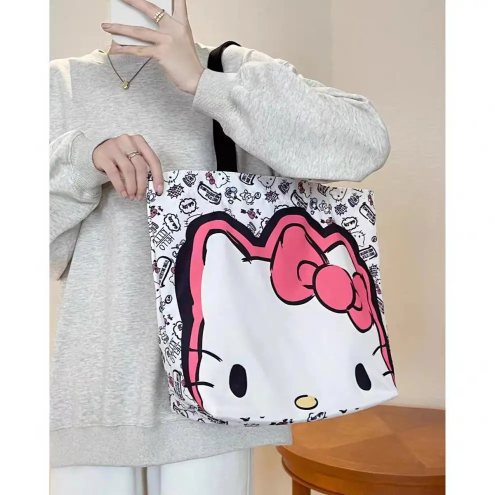 Hello KT  ladies tote bag cute korean version handbag canvas large capacity kt shoulder bag