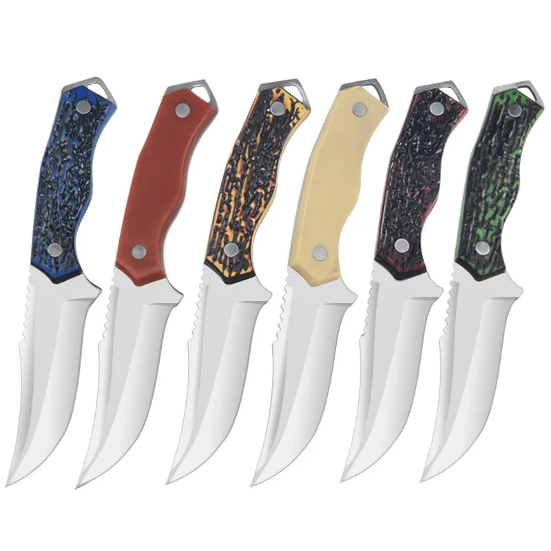 Custom OEM stainless steel fixed blade knife portable tactical hunting survival knife with POM handle