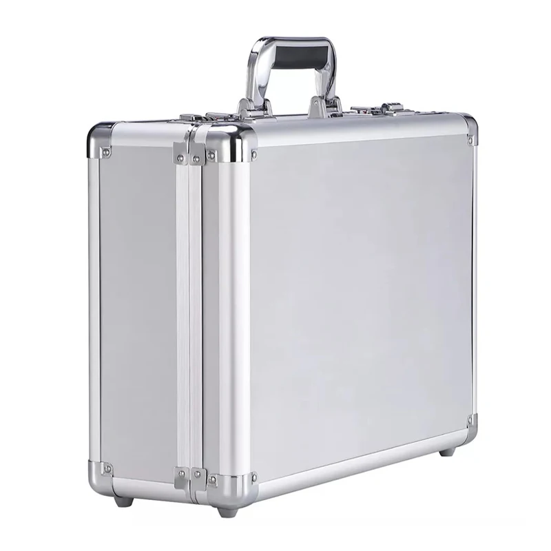 OEM/ODM Silver Aluminum Camera Carrying Case Portable Aluminum Accessory Case For Travelling Tool Carrying Box with Pre-cut Foam