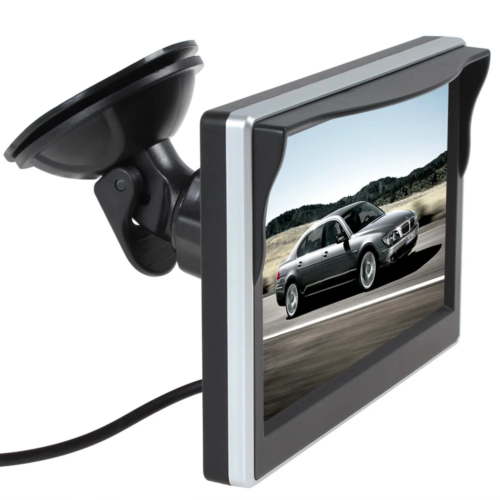 5 inch TFT LCD Car Monitor Small Size 12V 24V Monitor 2 Ways Video Input car monitor car black box