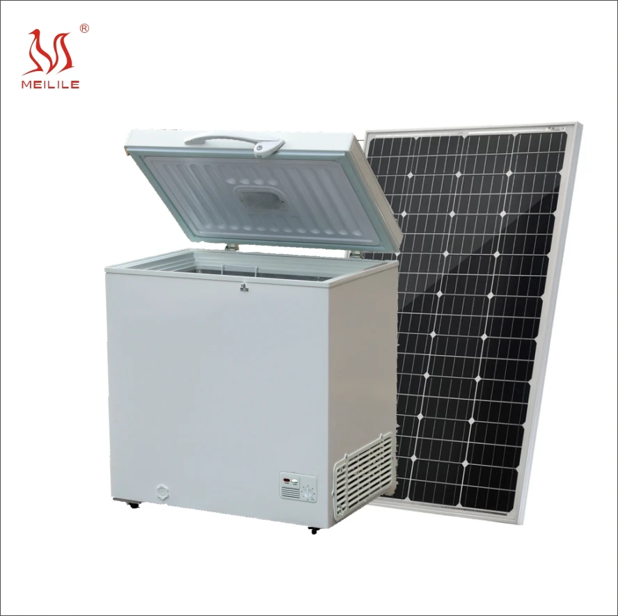 135L dc solar refrigerator rechargeable battery powered dc compressor 12v 24v chest freezer